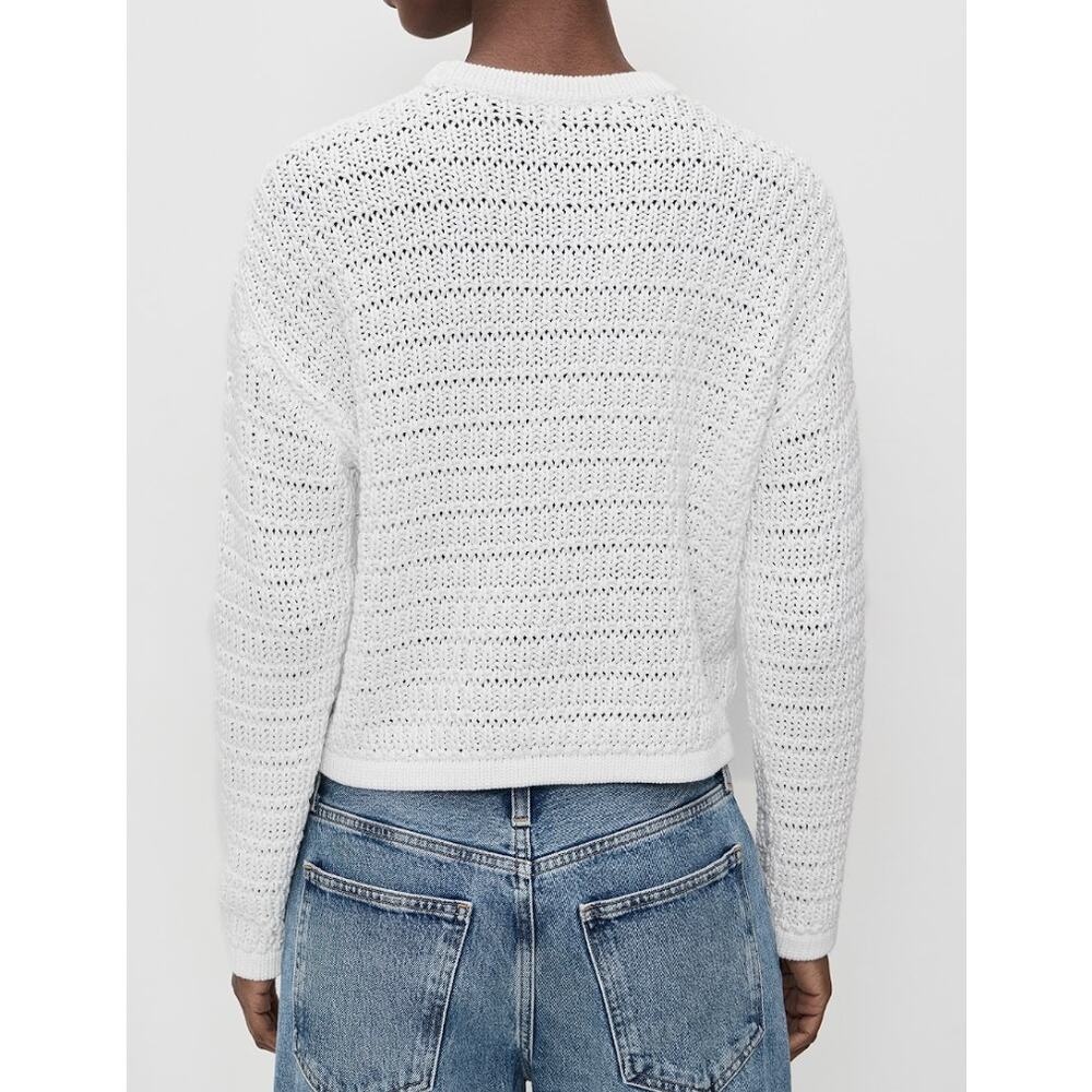 Pistola Katya Long Sleeve Crewneck Pullover Sweater Le Blanc White XS - Picture 2 of 6